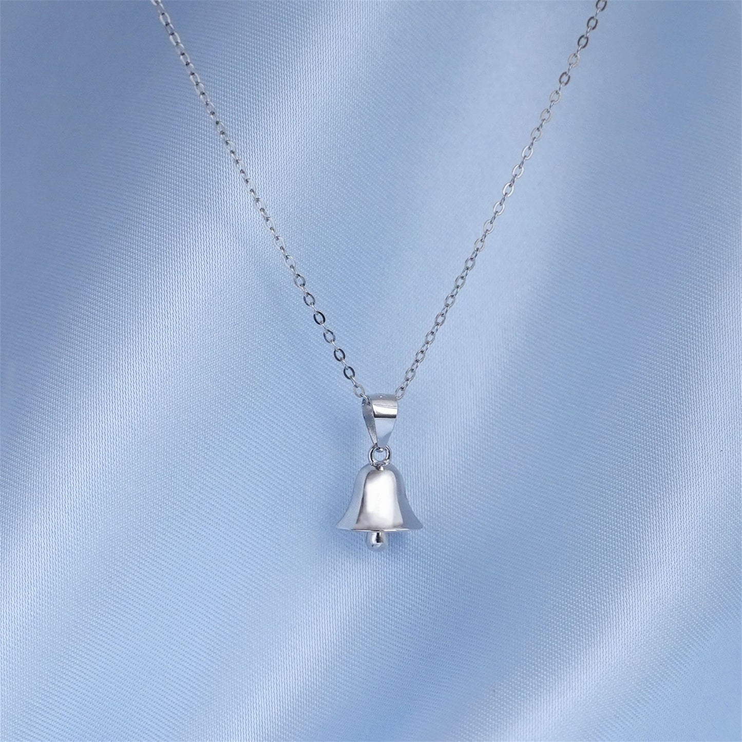 Sterling Silver Shiny 3D Jingling Jingle Bell Pendant Charm Belcher Chain Necklace - sugarkittenlondon