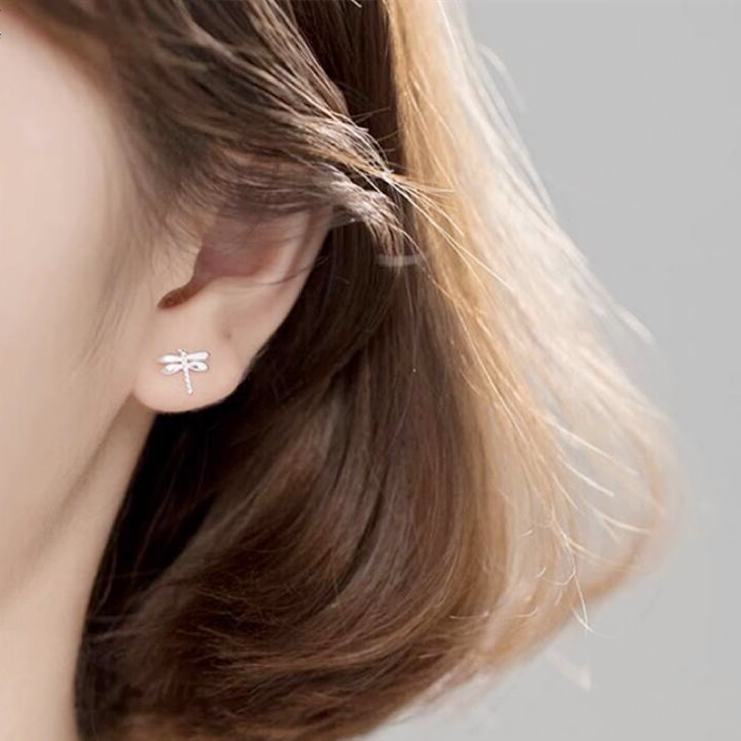 Sterling Silver Dragonfly Shiny Polished Plain Stud Earrings Boxed - sugarkittenlondon