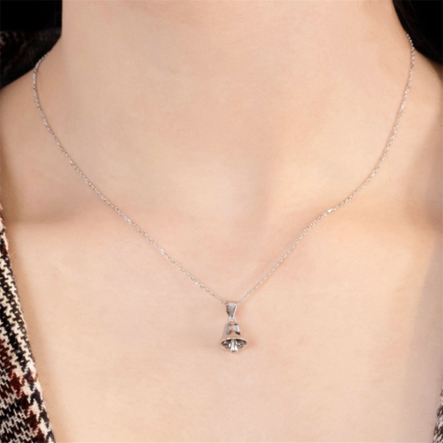 Sterling Silver Shiny 3D Jingling Jingle Bell Pendant Charm Belcher Chain Necklace - sugarkittenlondon