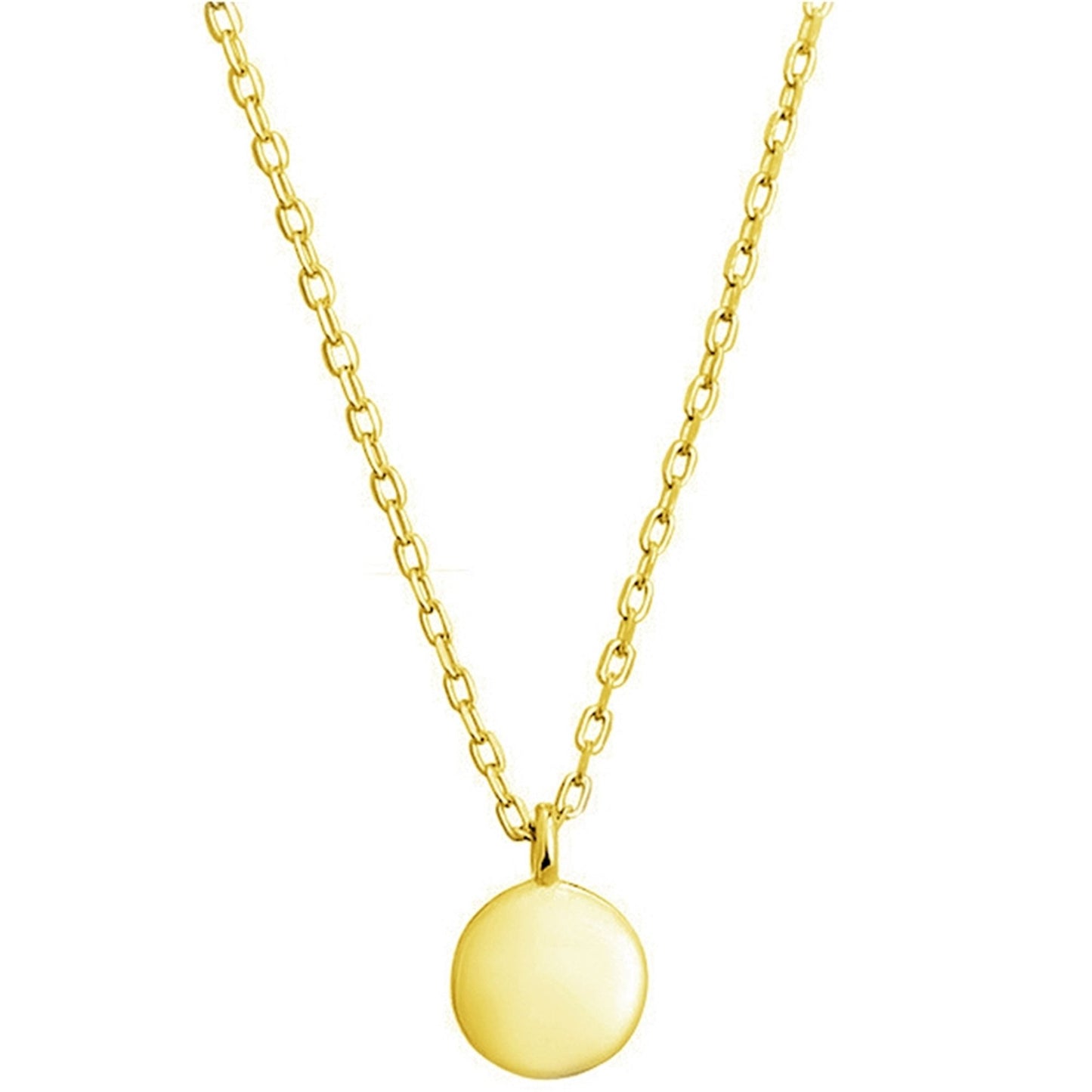 Sterling Silver Round Disc Pebble Circle Necklace 2 Tones - sugarkittenlondon