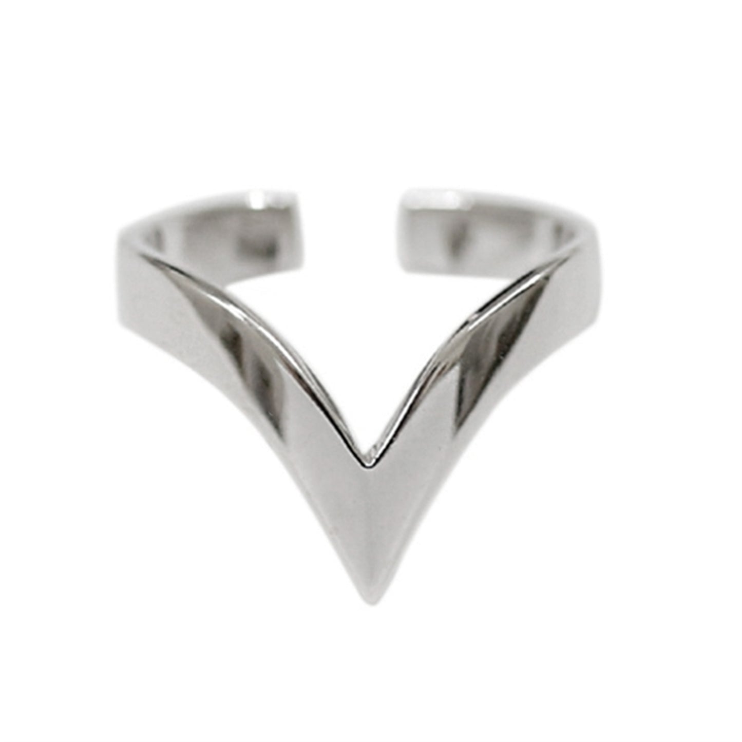 Minimalist Sterling Silver Chevron Shaped Adjustable Ring - sugarkittenlondon