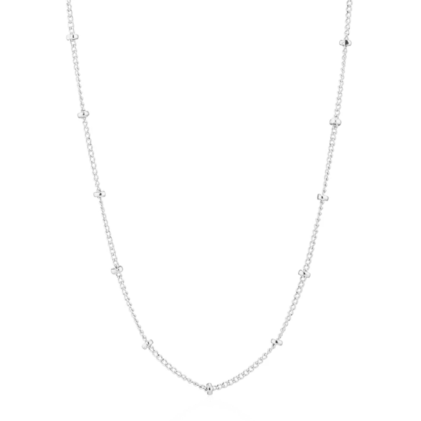 Sterling Silver 1mm Flat Beaded Satellite Choker Belcher Curb Trace Chain Necklace 3 Tones - sugarkittenlondon