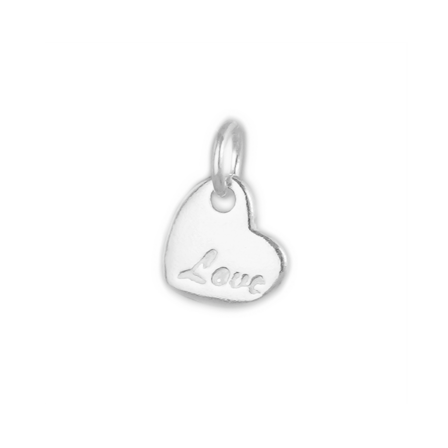 Sterling Silver Solid Puffy Love Heart Necklace Bracelet Charm Pendant - sugarkittenlondon