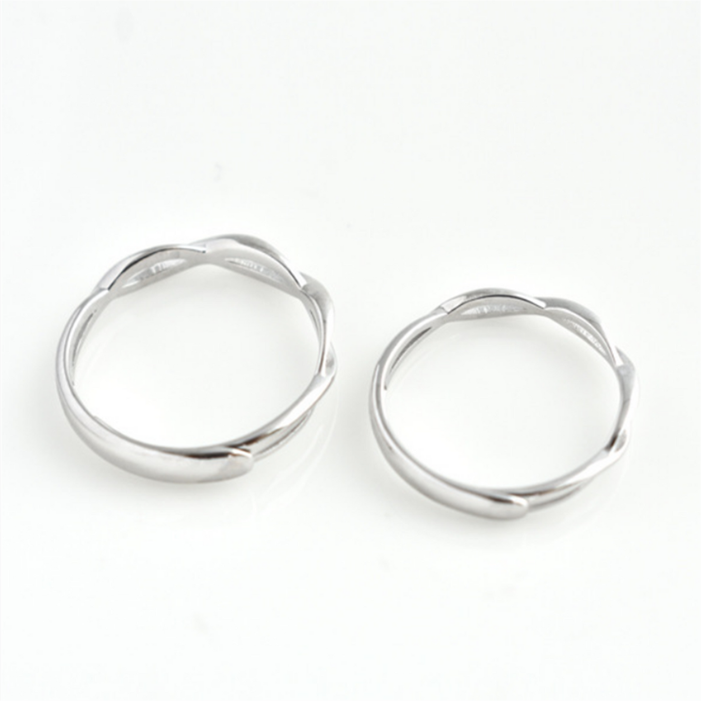 Sterling Silver Couple Rings Infinity Eternity Love Twist Knot Criss Cross Boxed - sugarkittenlondon