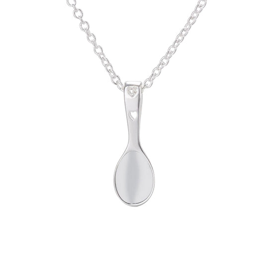 Sterling Silver Love Hearts Spoon Charm Pendant Necklace - sugarkittenlondon