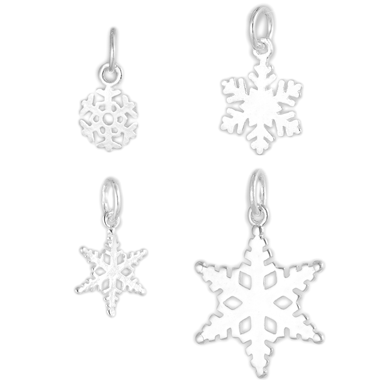 Sterling Silver Hollow-out Snowflake Necklace Bracelet Charm Pendant - sugarkittenlondon