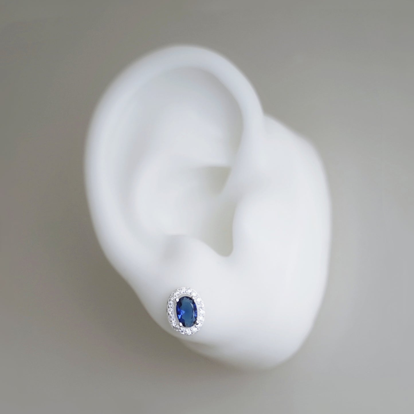 Sterling Silver Halo Earrings Blue Sapphire Red Ruby Light Blue Aquamarine Colour CZ Studs