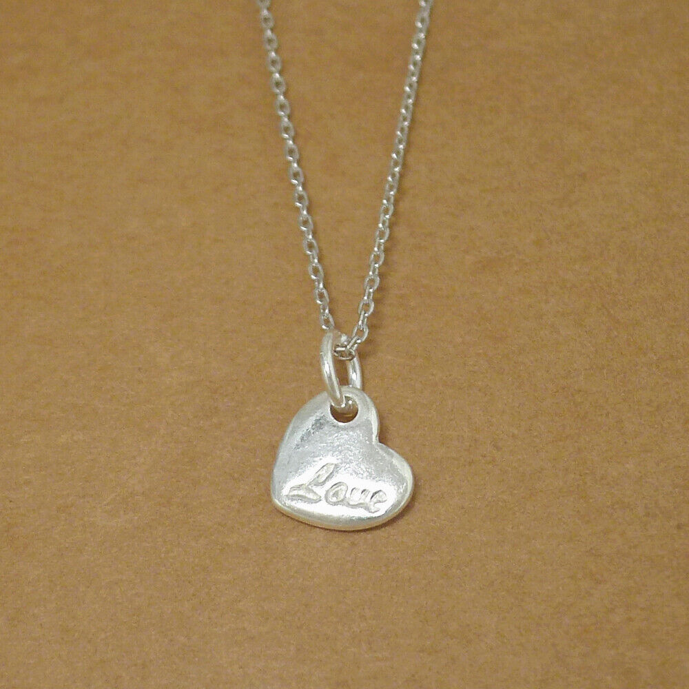 Sterling Silver Solid Puffy Love Heart Necklace Bracelet Charm Pendant - sugarkittenlondon