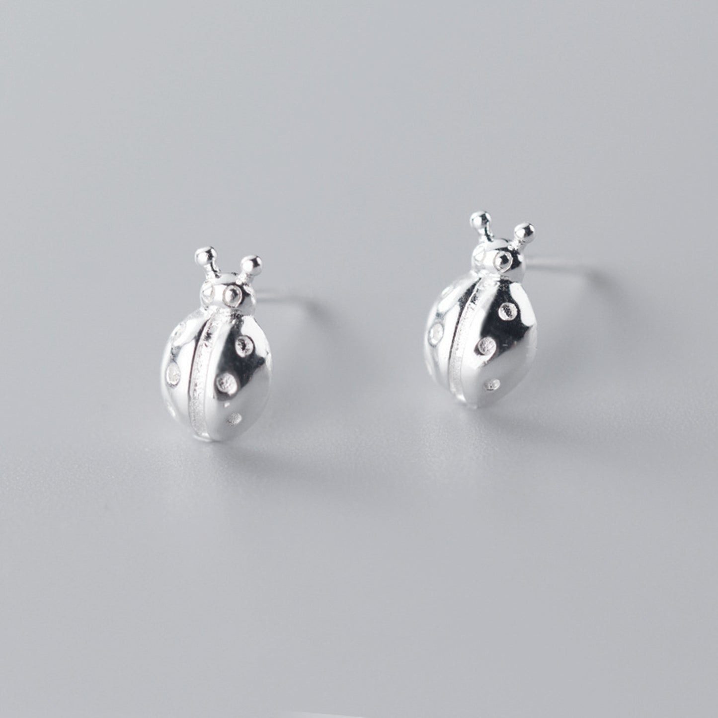 Sterling Silver Ladybug Ladybird Stud Earrings - sugarkittenlondon
