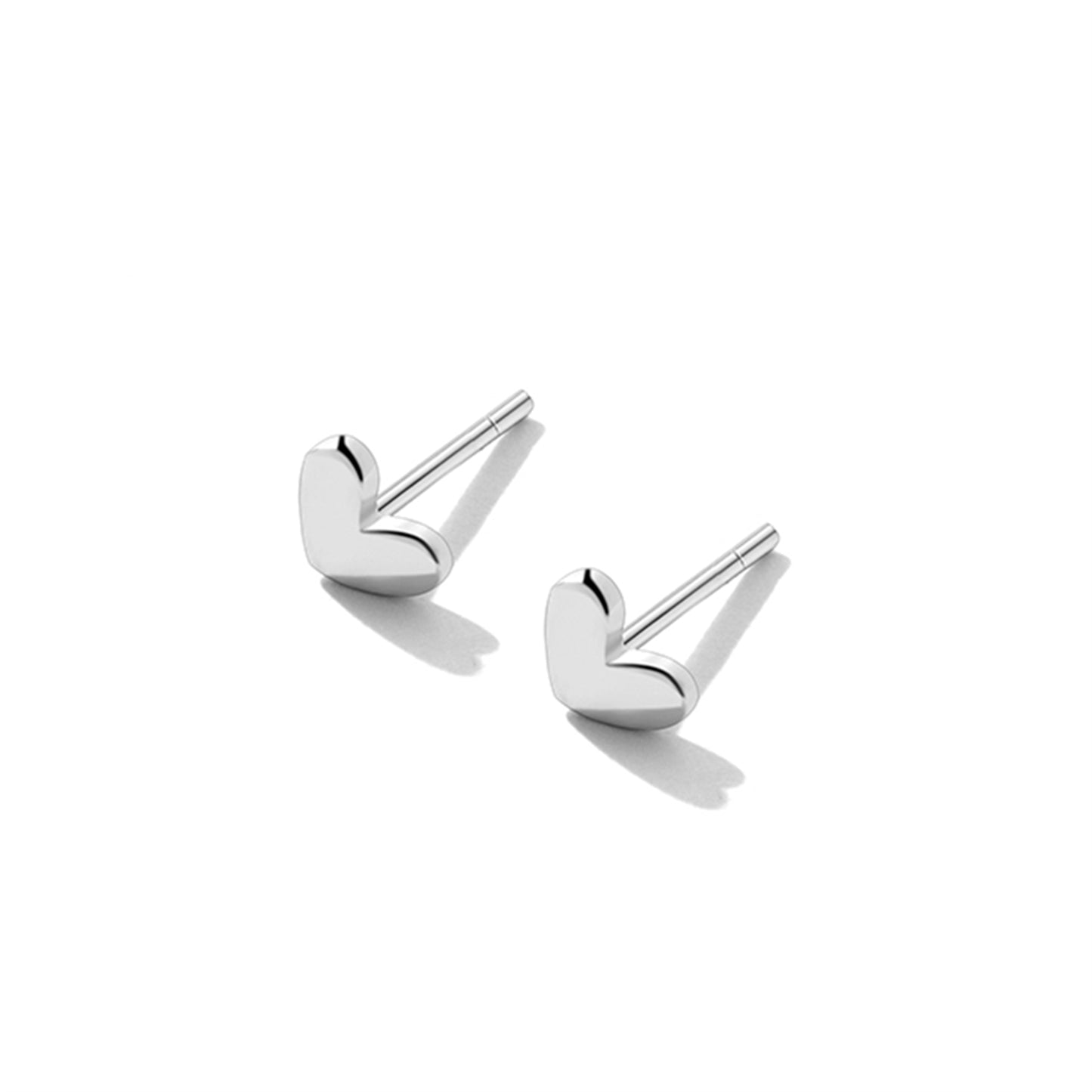 Sterling Silver Mini Plain 3mm x 5mm Love Heart Bead Stud Earrings Boxed - sugarkittenlondon