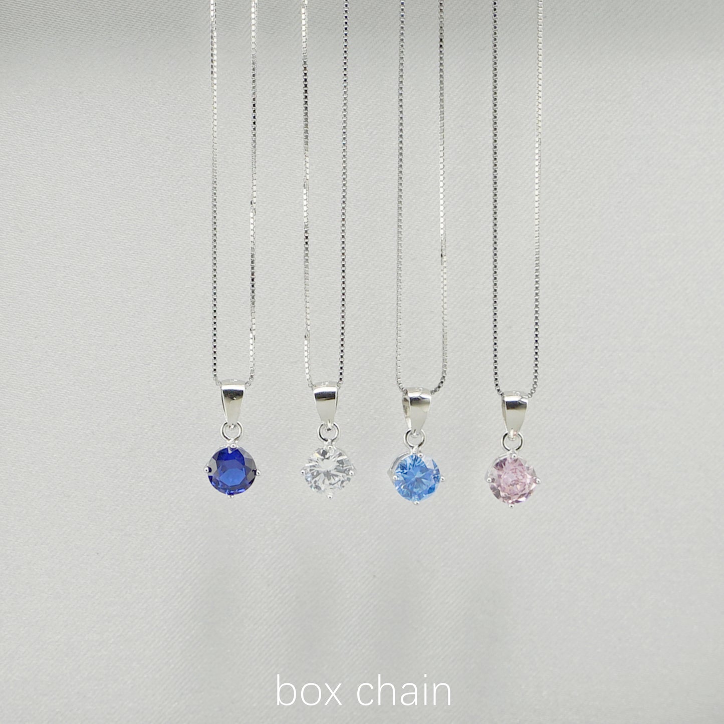 4-Colour Cubic Zirconia Pendant Necklace in Sterling Silver