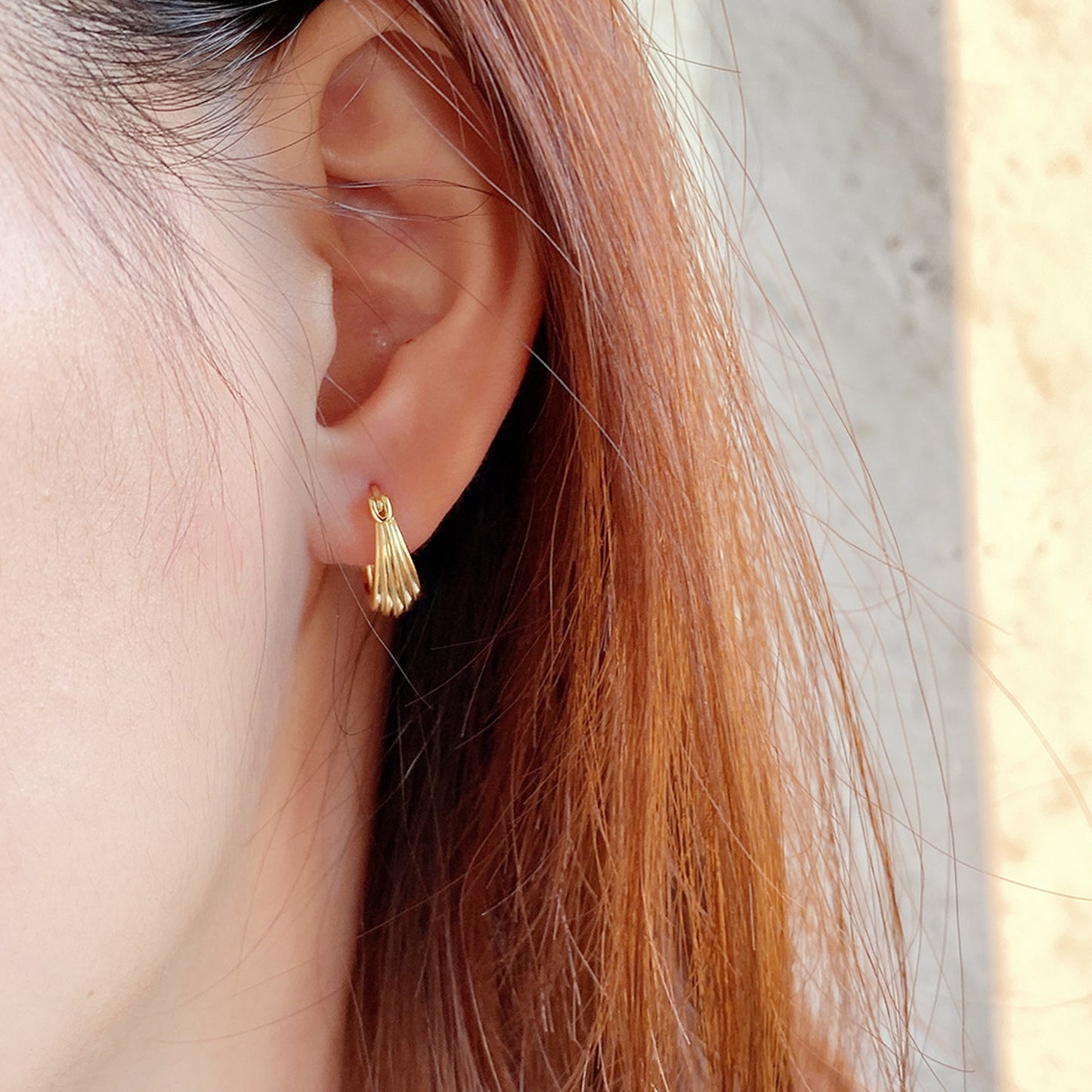 Sterling Silver Small Oval Creole Hoop Line Teardrop Hinged French Lock Earrings - 2 Tones - sugarkittenlondon
