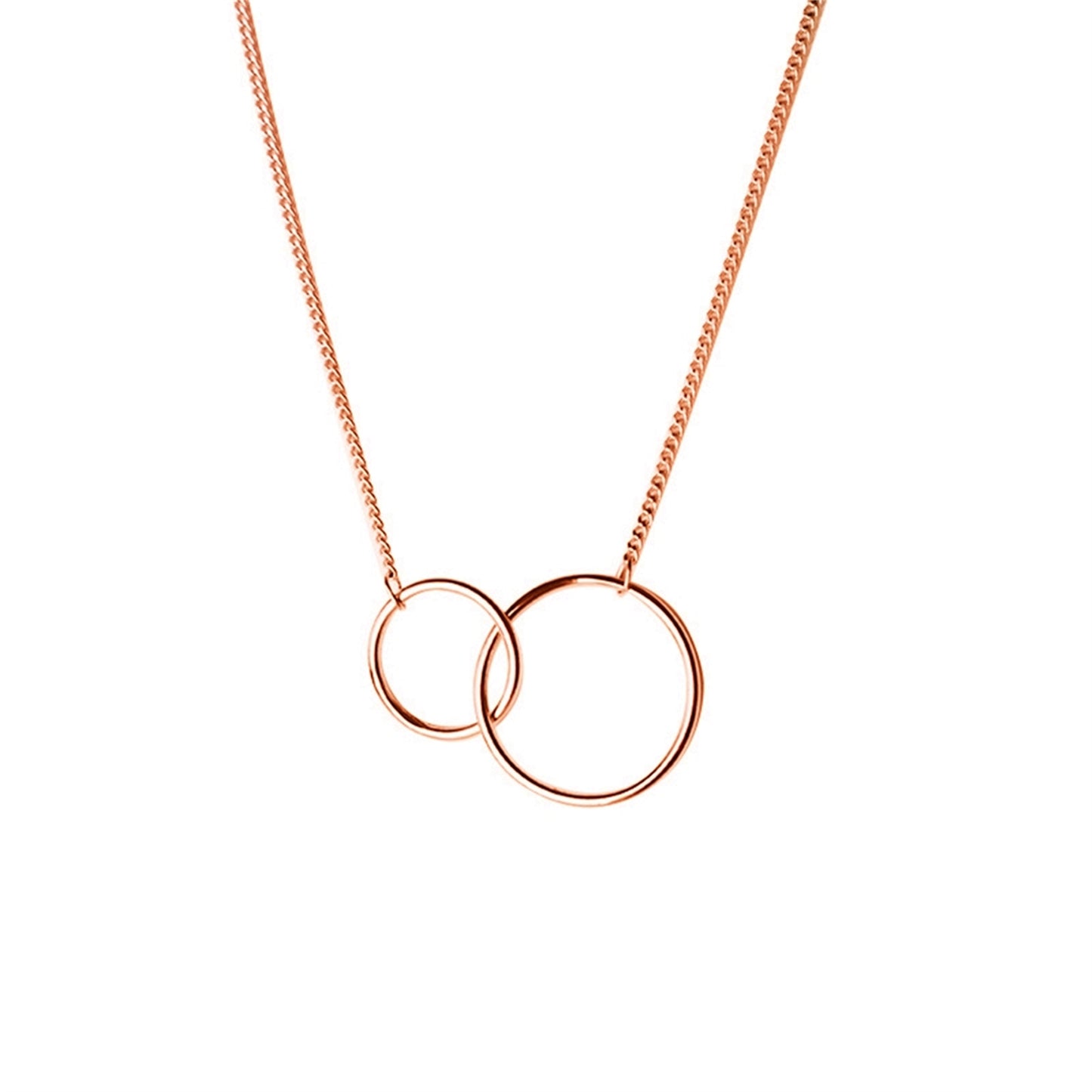 Sterling Silver Linked Circles Eternity Infinity Necklace 3 Tones - sugarkittenlondon