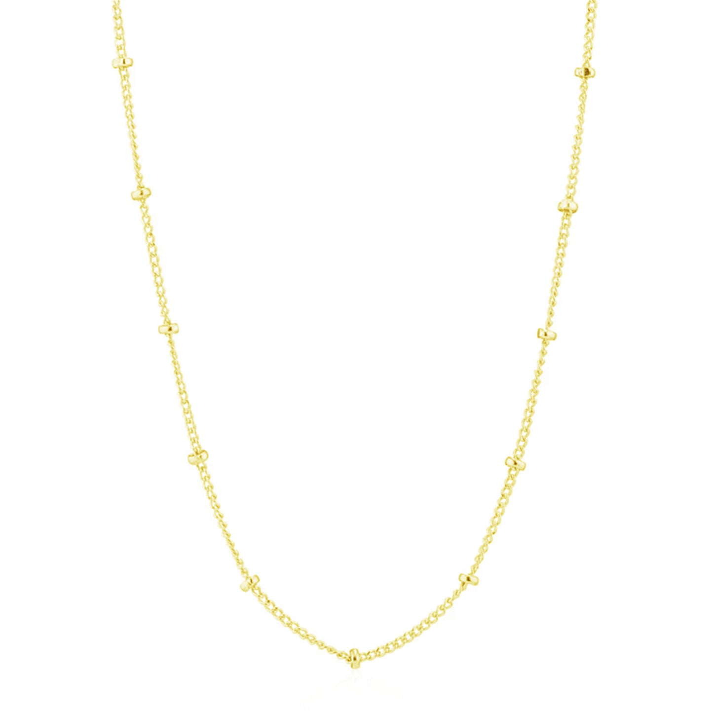 Sterling Silver 1mm Flat Beaded Satellite Choker Belcher Curb Trace Chain Necklace 3 Tones - sugarkittenlondon