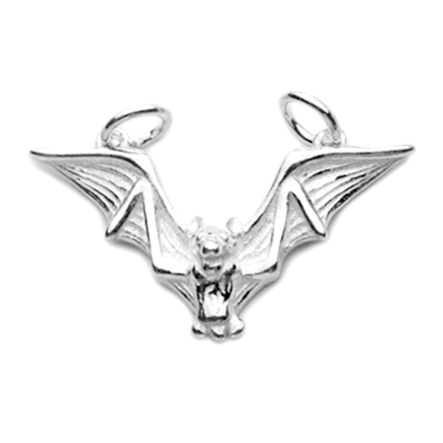 Sterling Silver Flying Bat Gothic Feather Wing Halloween Connector Charm Pendant - sugarkittenlondon