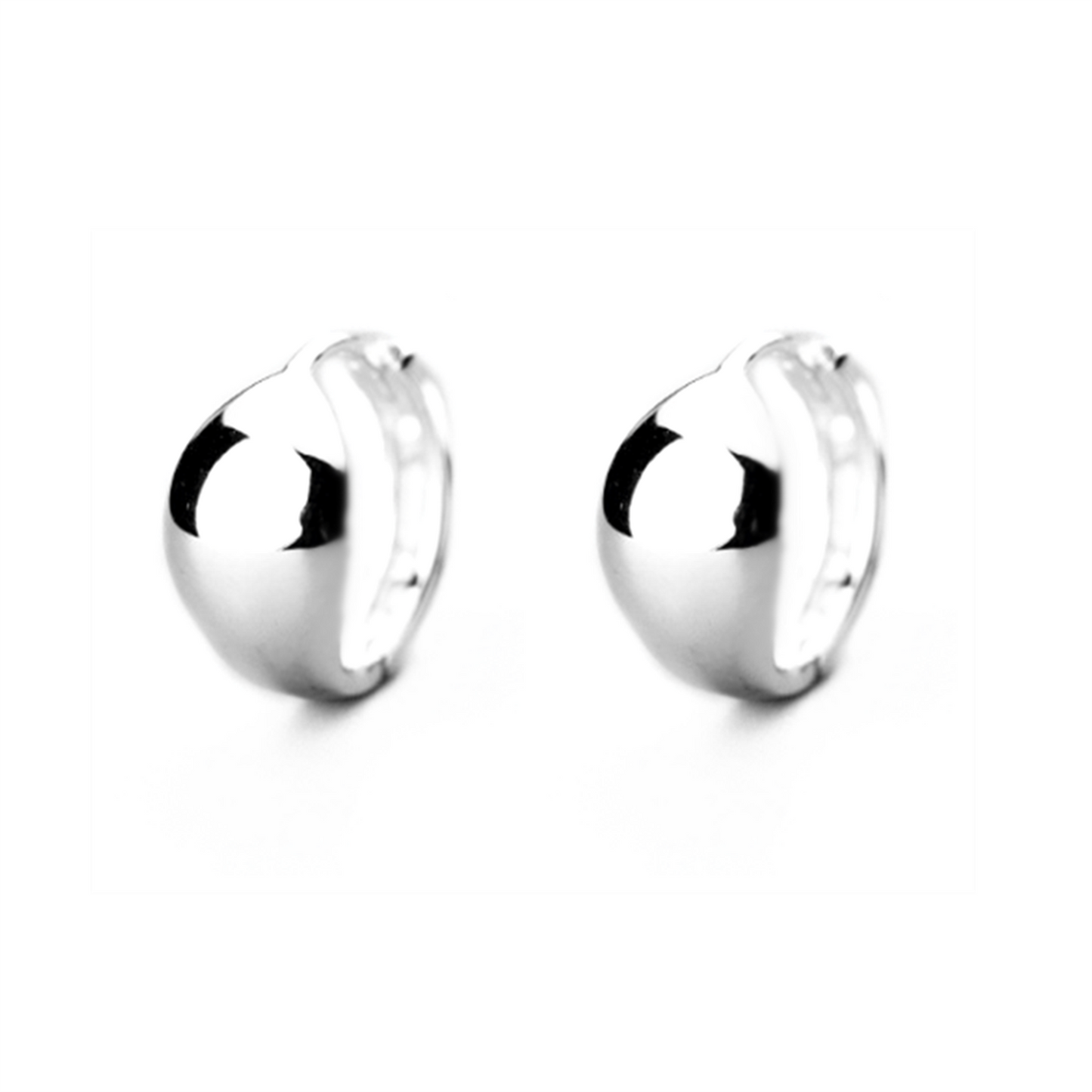 10mm Sterling Silver Hoop Teardrop Drop Earrings with Huggie Back