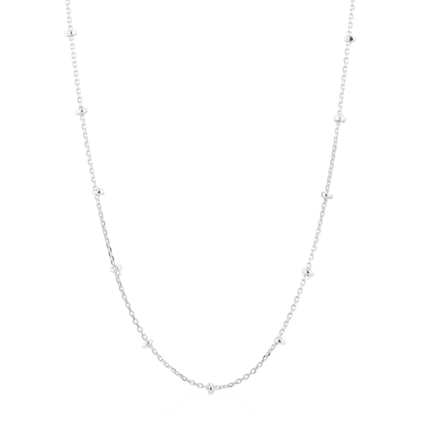 Sterling Silver 1mm Flat Beaded Satellite Choker Belcher Curb Trace Chain Necklace 3 Tones - sugarkittenlondon