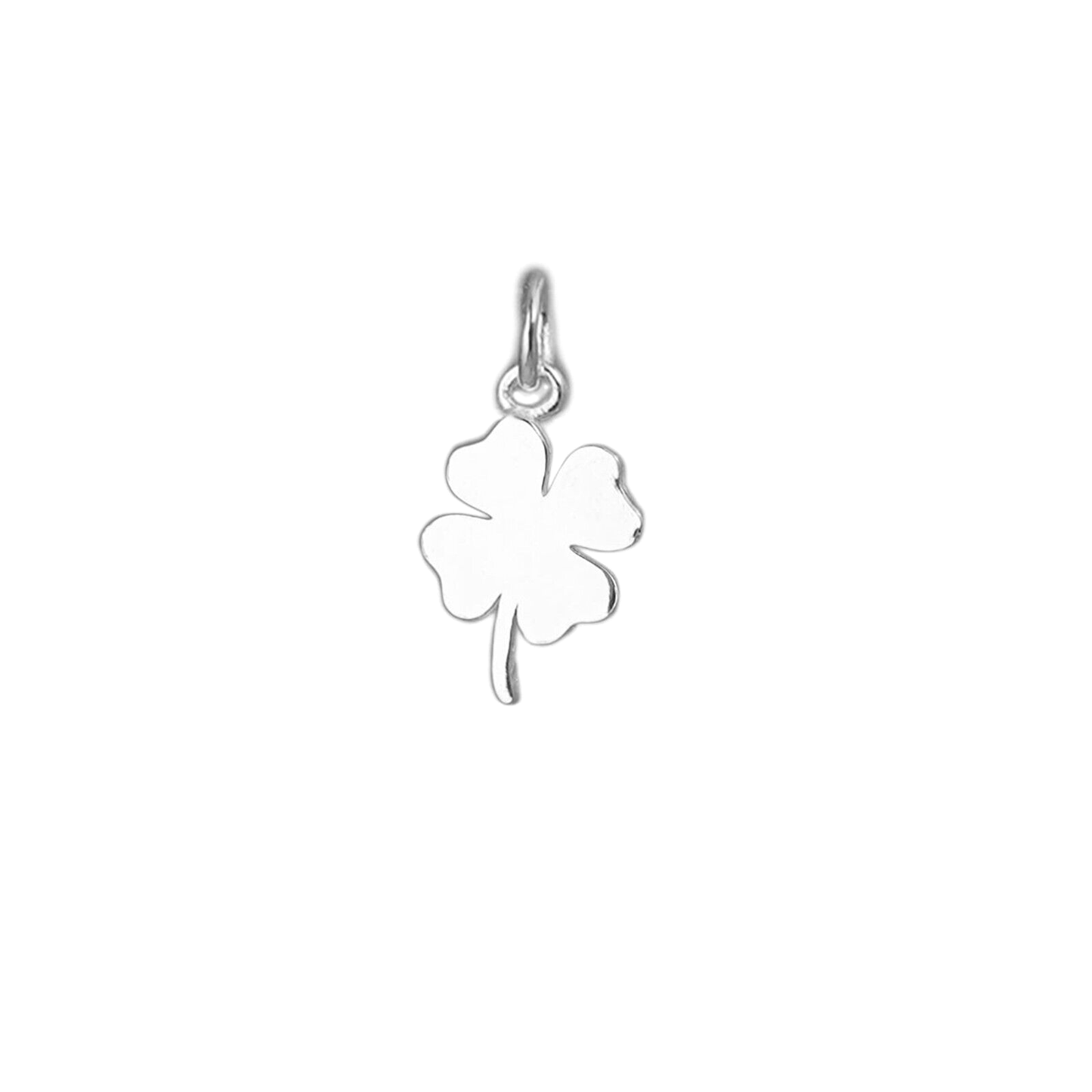 Sterling Silver Solid Lucky Four Leaf Clover Shamrock Pendant - sugarkittenlondon