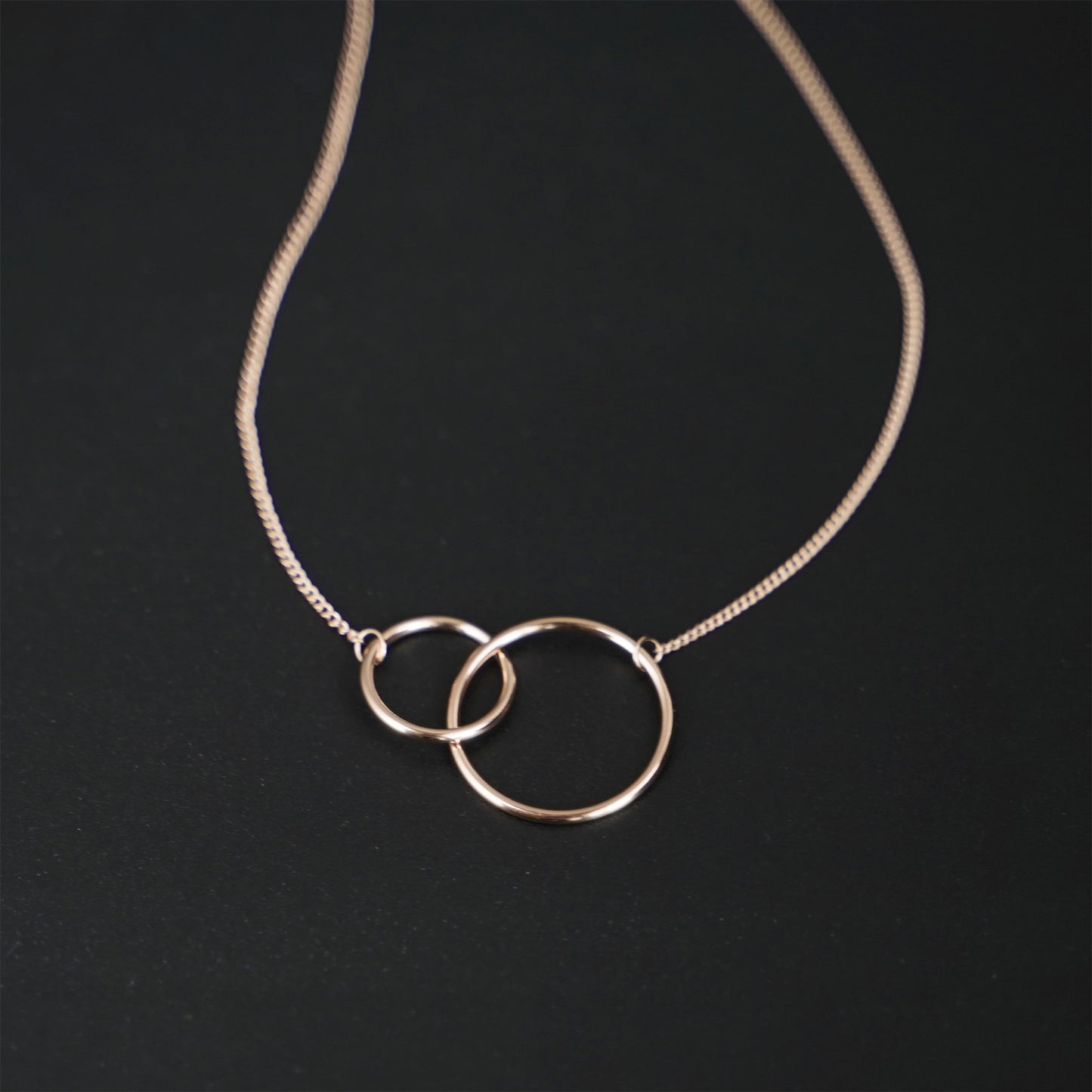 Sterling Silver Linked Circles Eternity Infinity Necklace 3 Tones - sugarkittenlondon