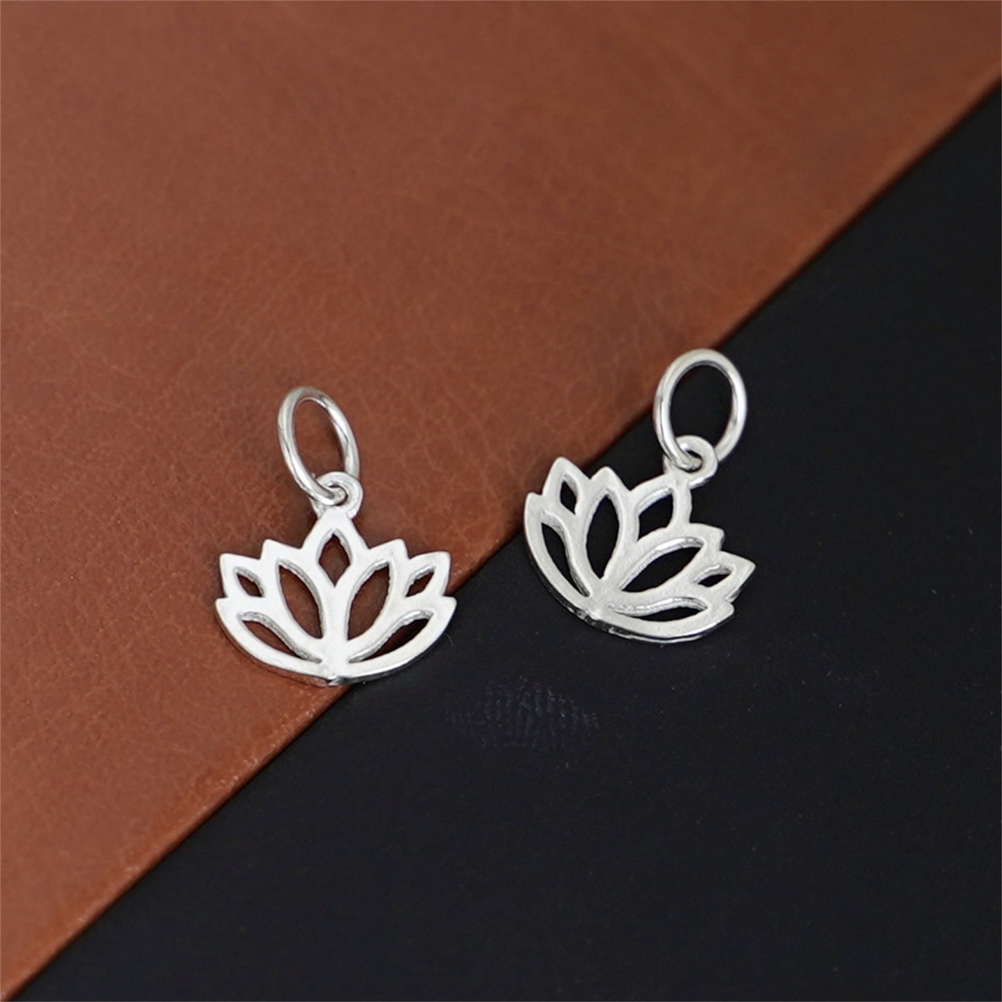 Sterling Silver Lotus Flower Yoga Zen Namaste Charm Pendants - sugarkittenlondon