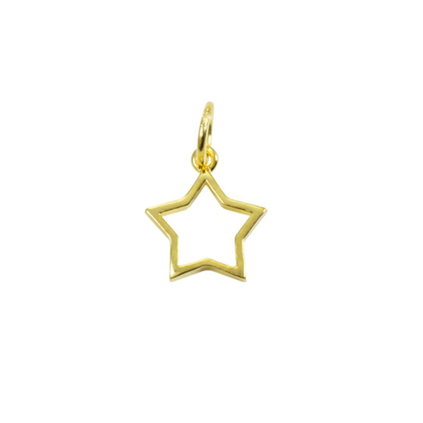Sterling Silver Hollow Lucky Star Moon Necklace Bracelet DIY Charm Pendant 2 Tones - sugarkittenlondon