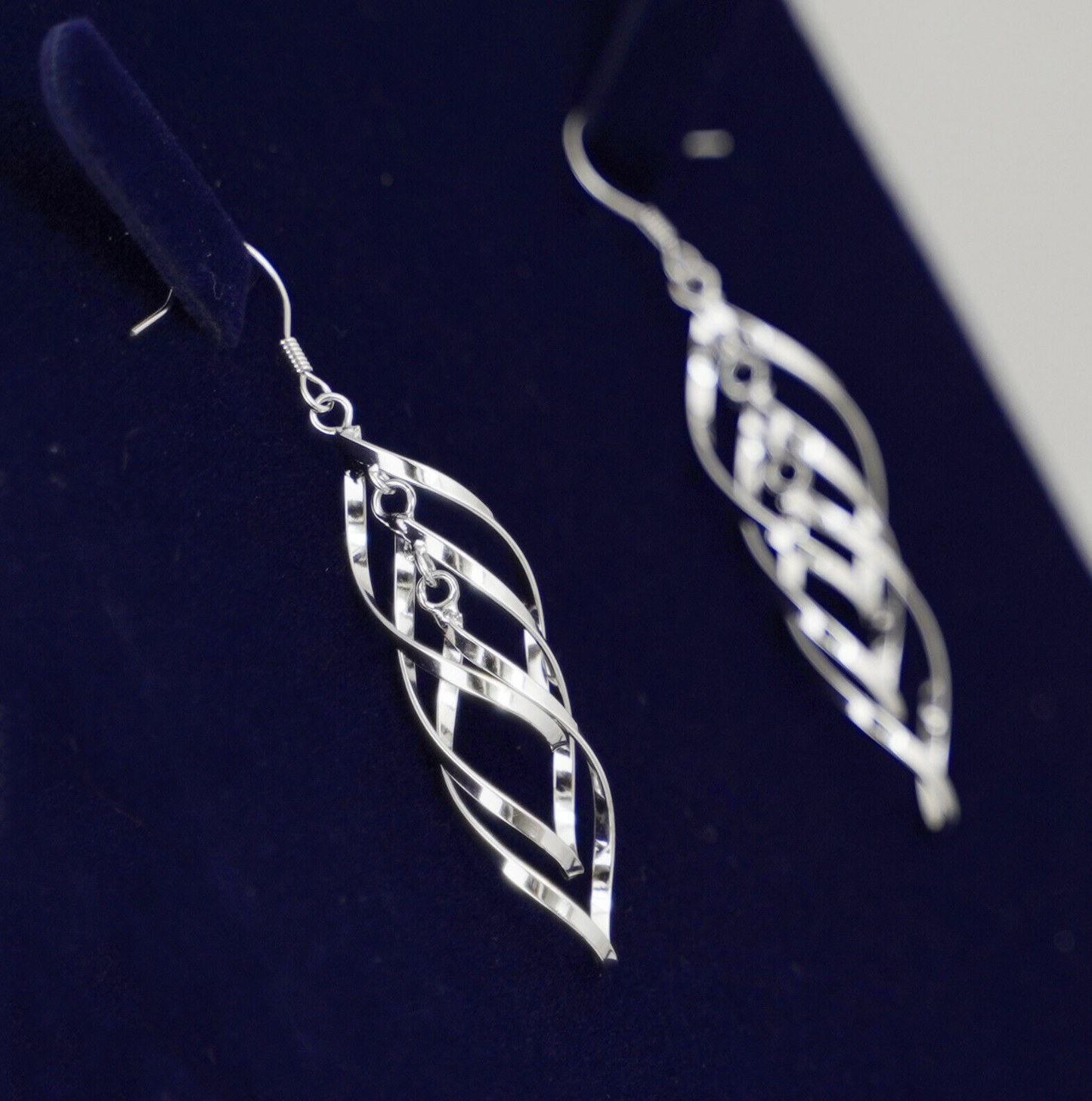 925 Sterling Silver Triple Layer Teardrop Hook Earrings