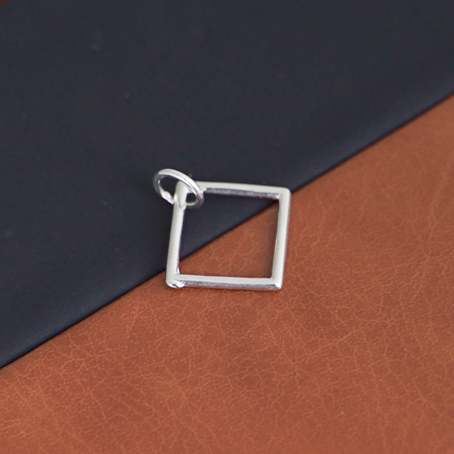 Sterling Silver Hollow Square Triangle Circle Star Necklace Earring Charm Pendant - sugarkittenlondon