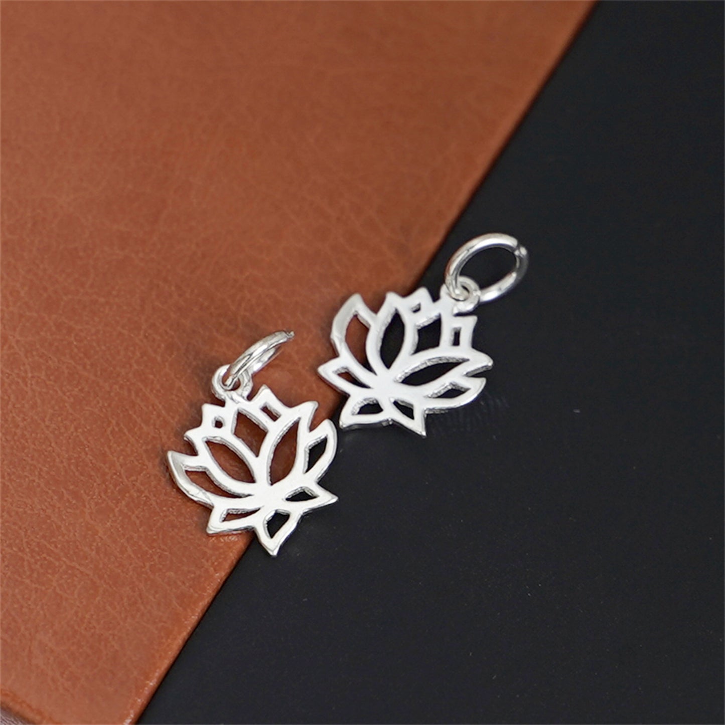 Sterling Silver Lotus Flower Yoga Zen Namaste Charm Pendants - sugarkittenlondon