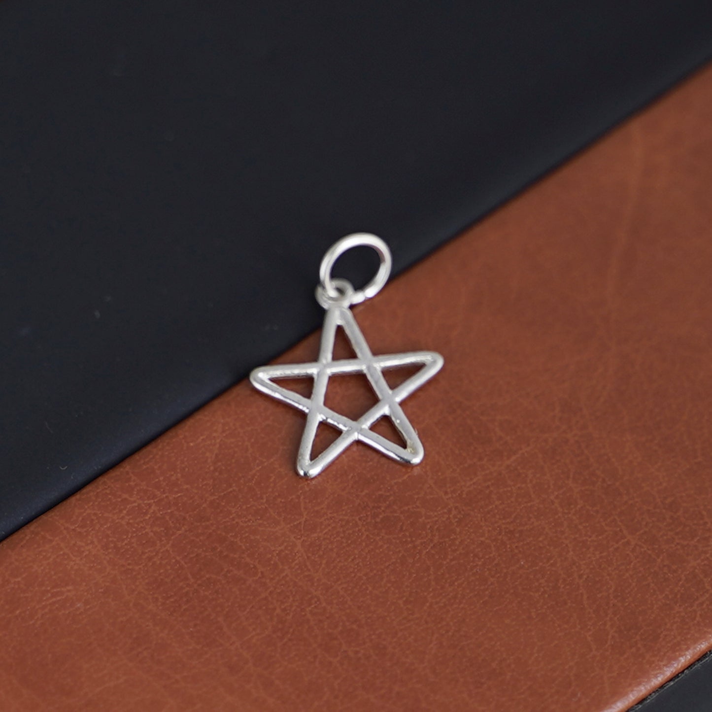 Sterling Silver Hollow Square Triangle Circle Star Necklace Earring Charm Pendant - sugarkittenlondon