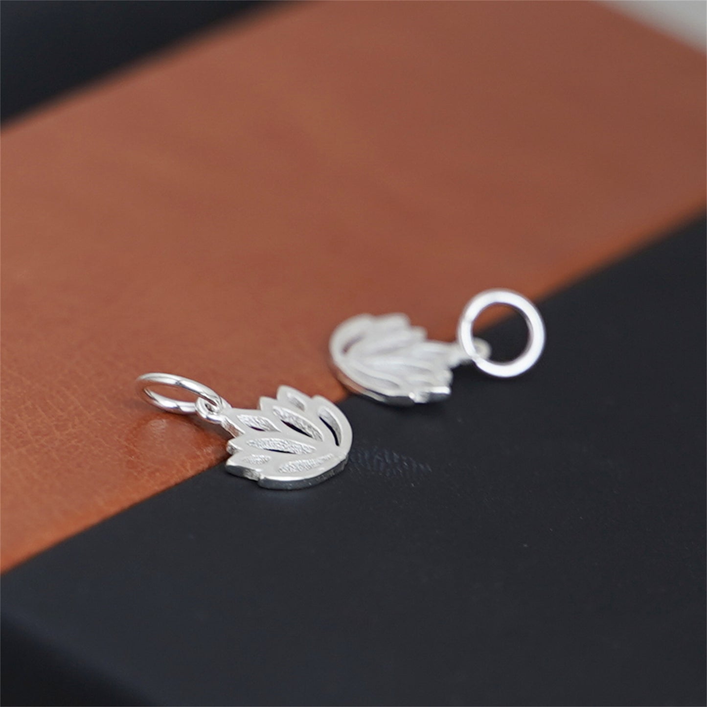 Sterling Silver Lotus Flower Yoga Zen Namaste Charm Pendants - sugarkittenlondon