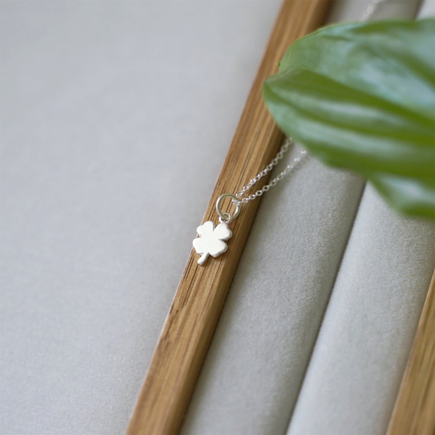 Sterling Silver Solid Lucky Four Leaf Clover Shamrock Pendant - sugarkittenlondon