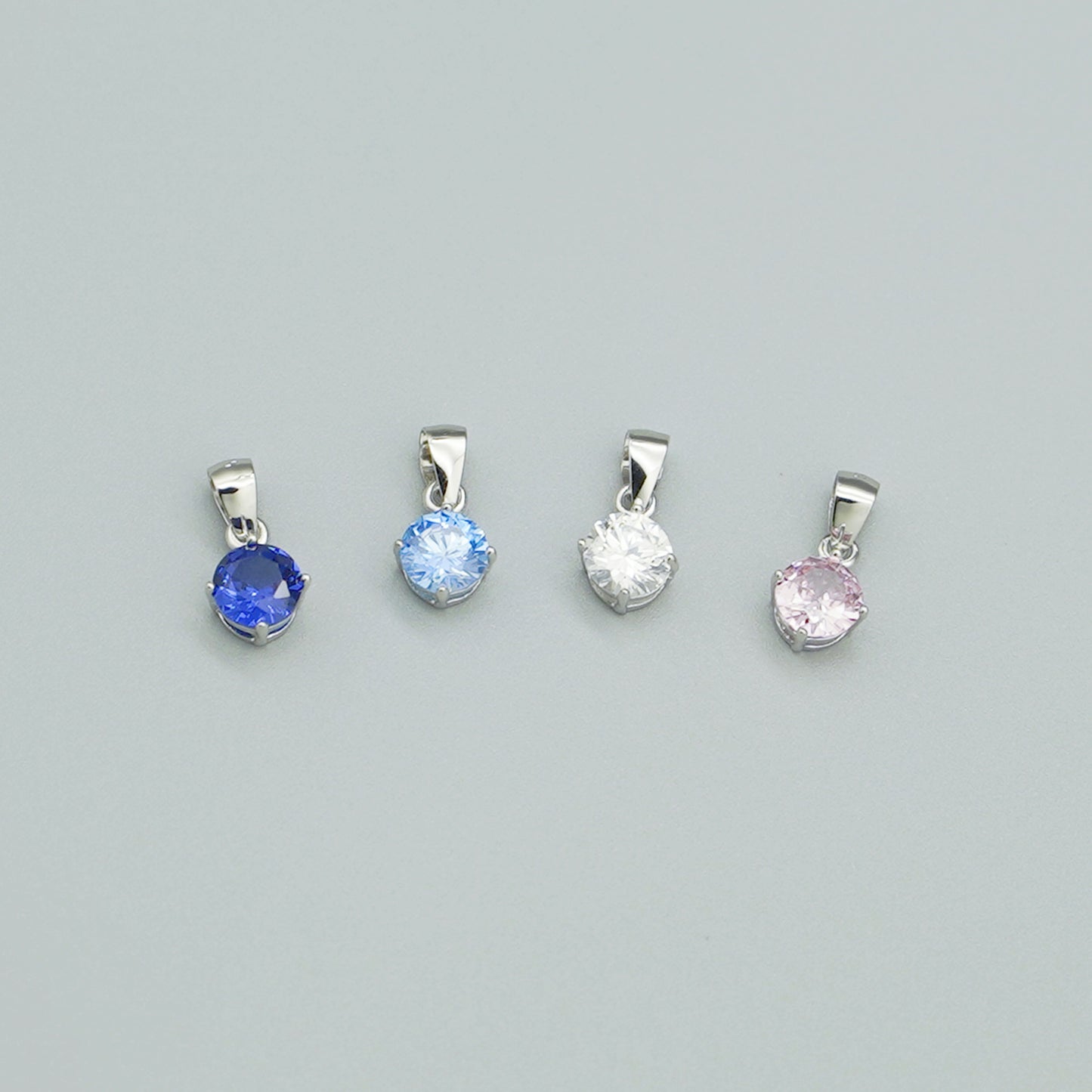 4-Colour Cubic Zirconia Pendant Necklace in Sterling Silver