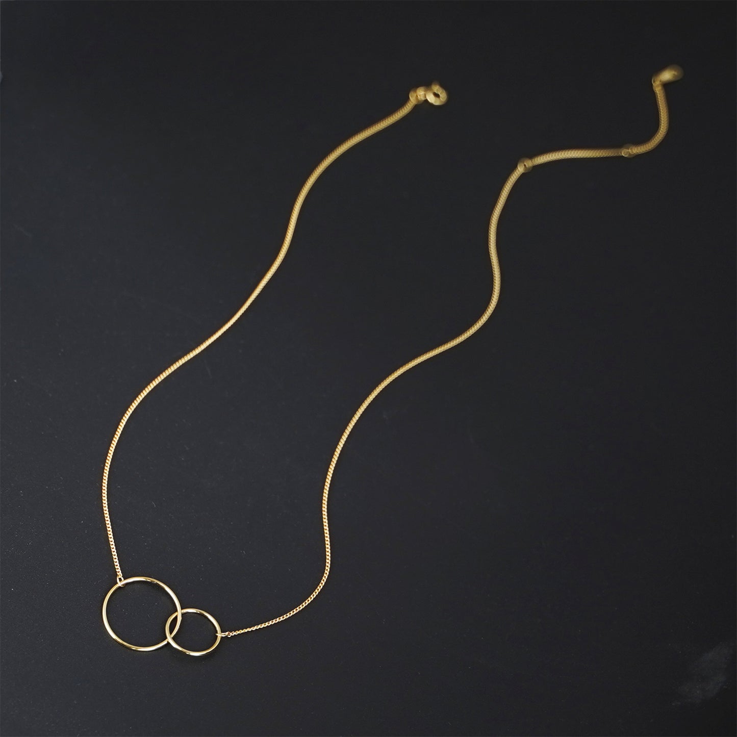 Sterling Silver Linked Circles Eternity Infinity Necklace 3 Tones - sugarkittenlondon