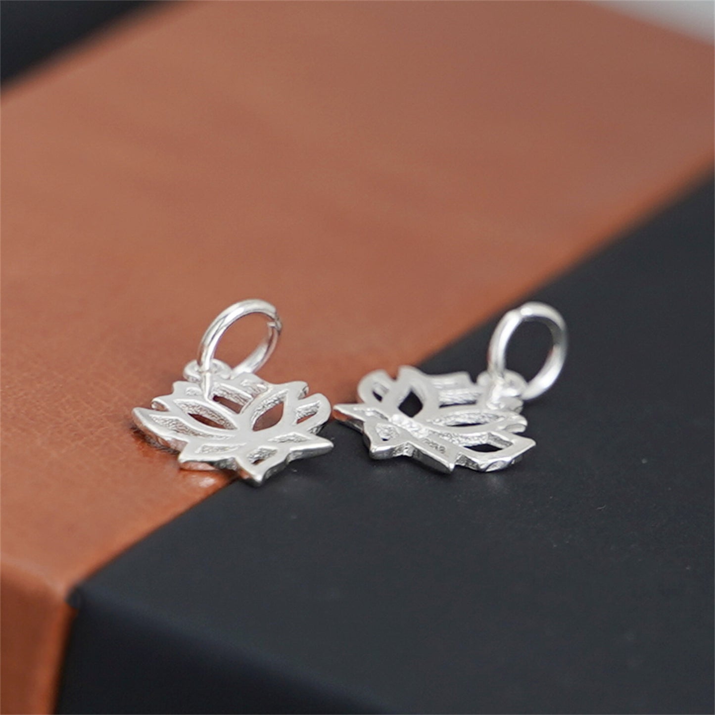 Sterling Silver Lotus Flower Yoga Zen Namaste Charm Pendants - sugarkittenlondon
