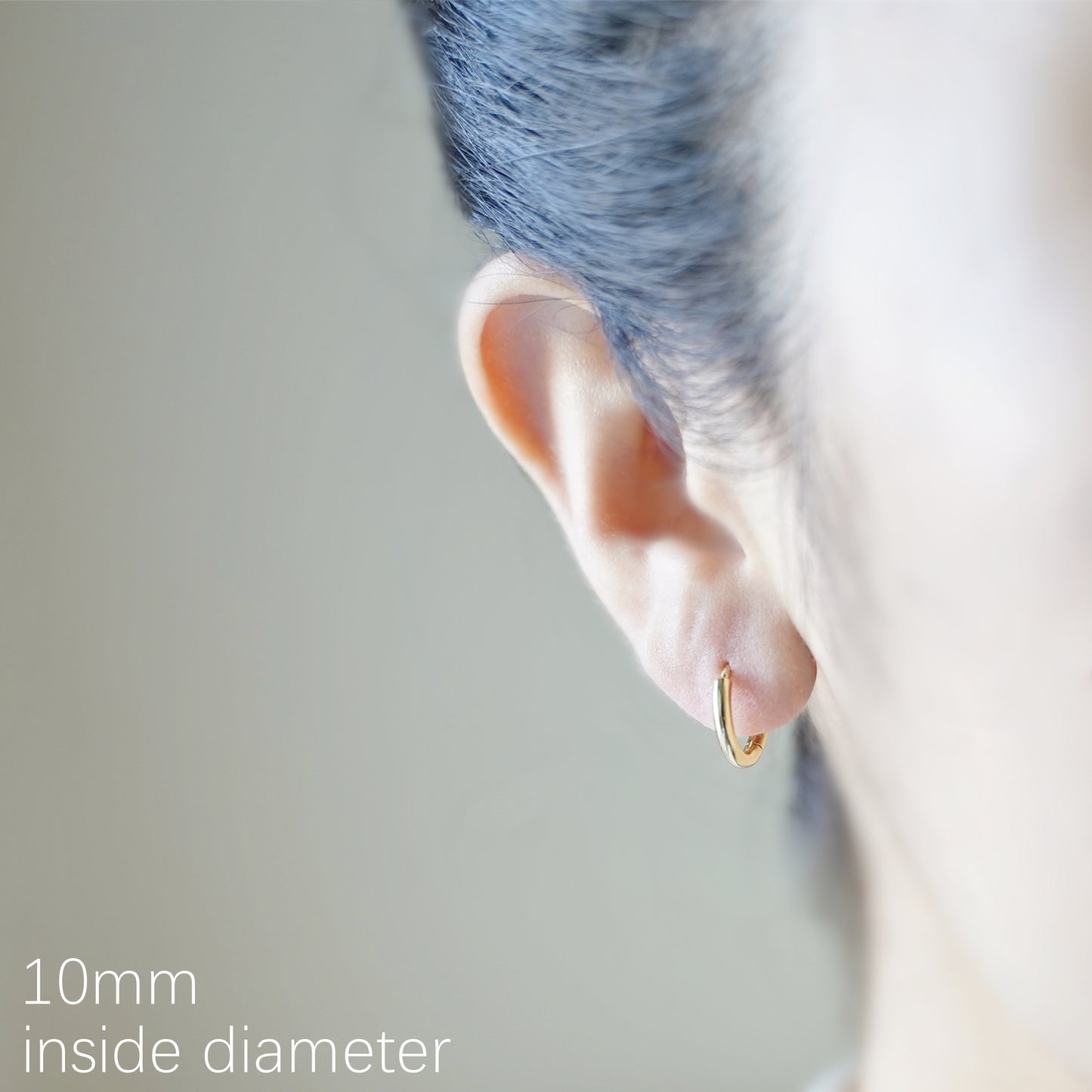 3-Tone Sterling Silver 2mm Band Huggie Sleeper Hoop Earrings (8-14mm Hoops)