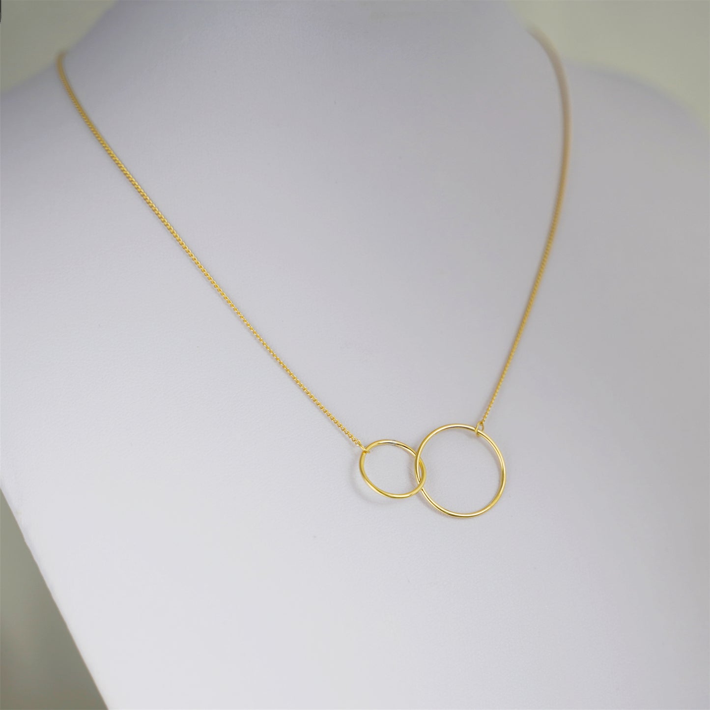Sterling Silver Linked Circles Eternity Infinity Necklace 3 Tones - sugarkittenlondon