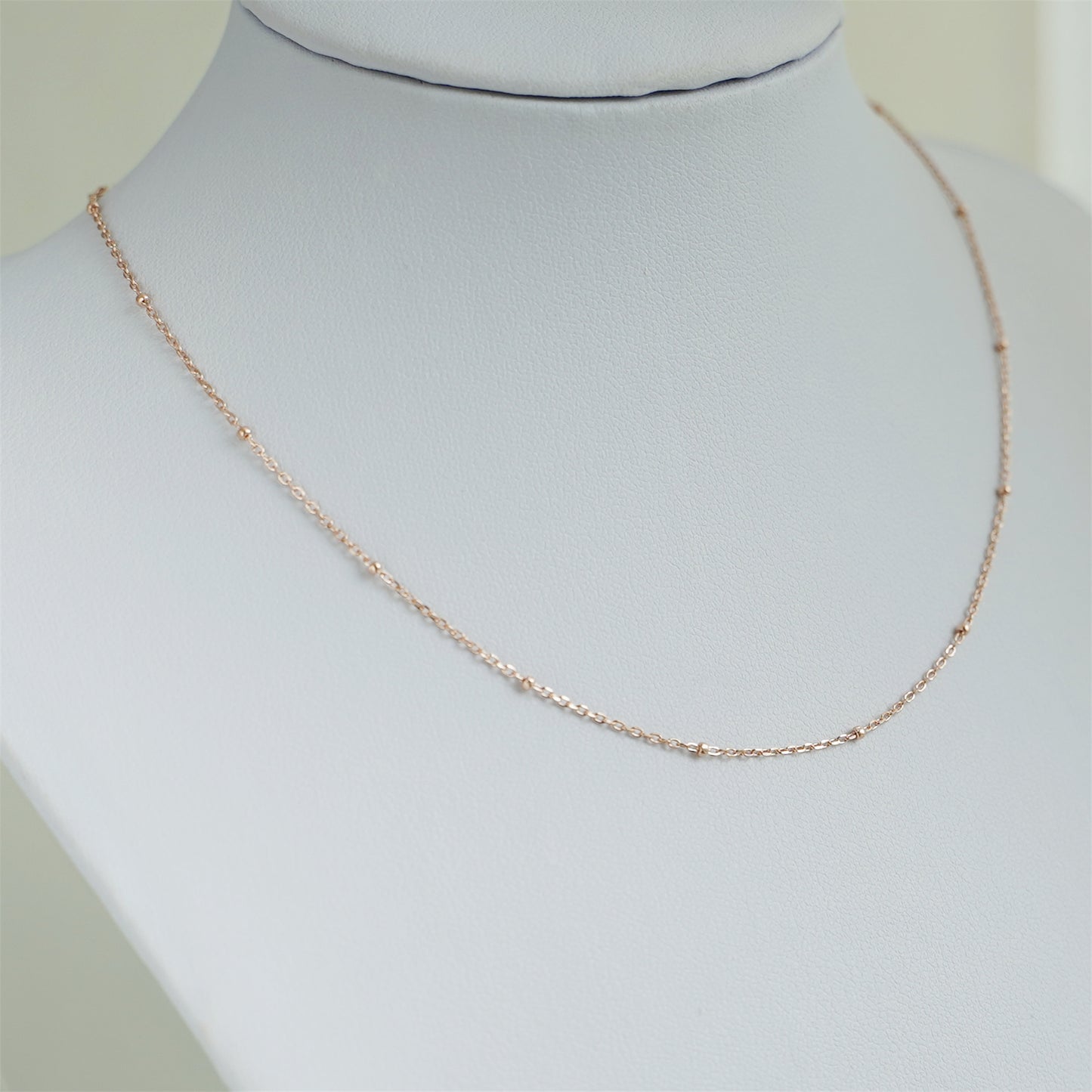 Sterling Silver 1mm Flat Beaded Satellite Choker Belcher Curb Trace Chain Necklace 3 Tones - sugarkittenlondon