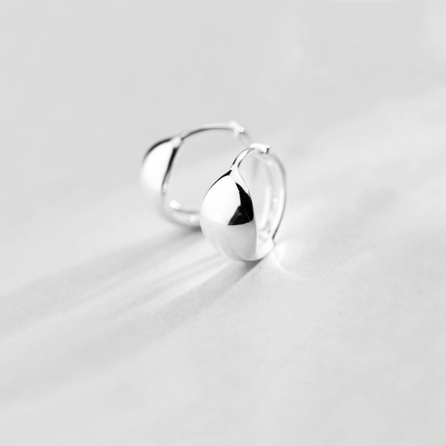 10mm Sterling Silver Hoop Teardrop Drop Earrings with Huggie Back