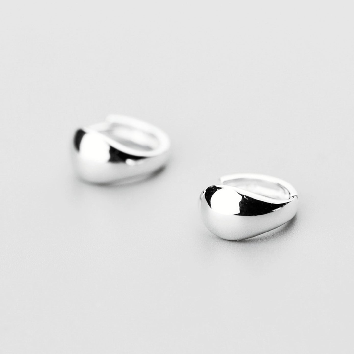 10mm Sterling Silver Hoop Teardrop Drop Earrings with Huggie Back