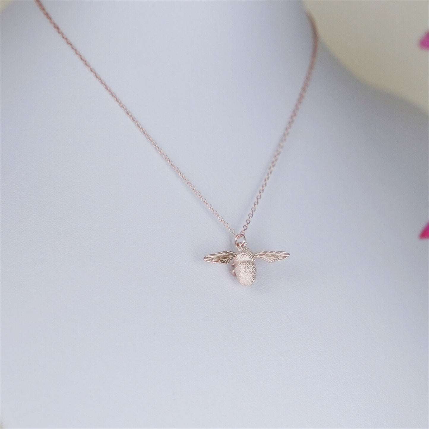 Sterling Silver Bumble Queen Bee Insect Pendant Necklace 3 Tones - sugarkittenlondon