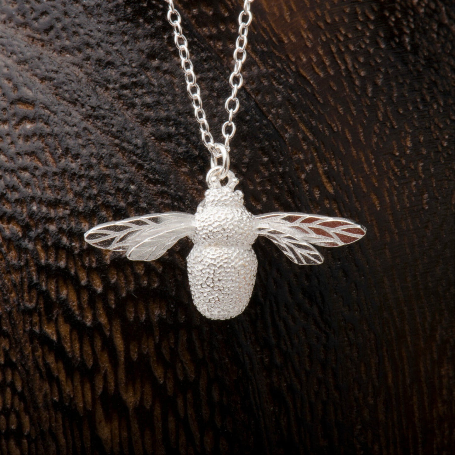 Sterling Silver Bumble Queen Bee Insect Pendant Necklace 3 Tones - sugarkittenlondon
