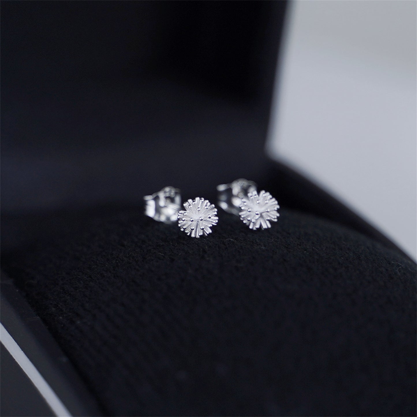 Sterling Silver 5mm Dandelion Flower Girls Stud Earrings Boxed - sugarkittenlondon