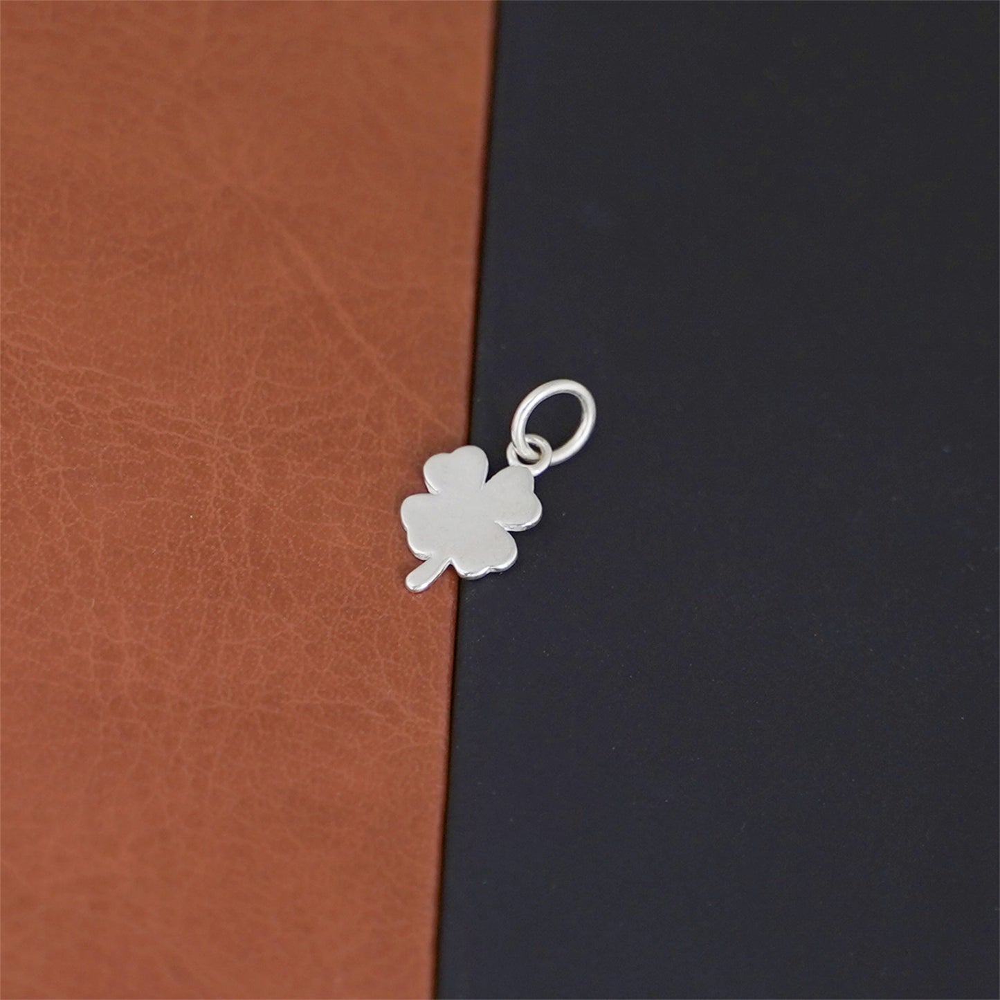 Sterling Silver Solid Lucky Four Leaf Clover Shamrock Pendant - sugarkittenlondon
