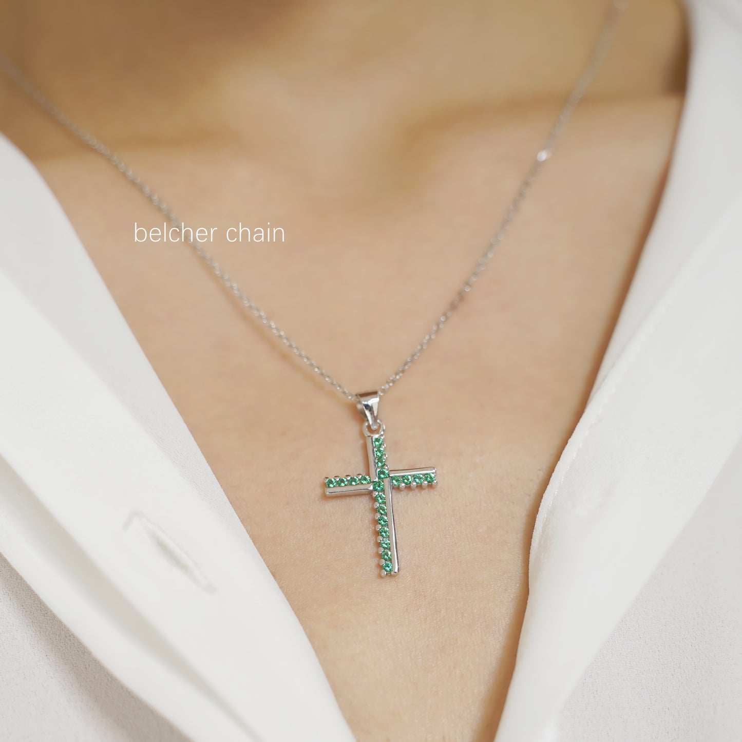 SKL Sterling Silver Half CZ Paved Christian Cross Pendant Necklace Choice of Colours