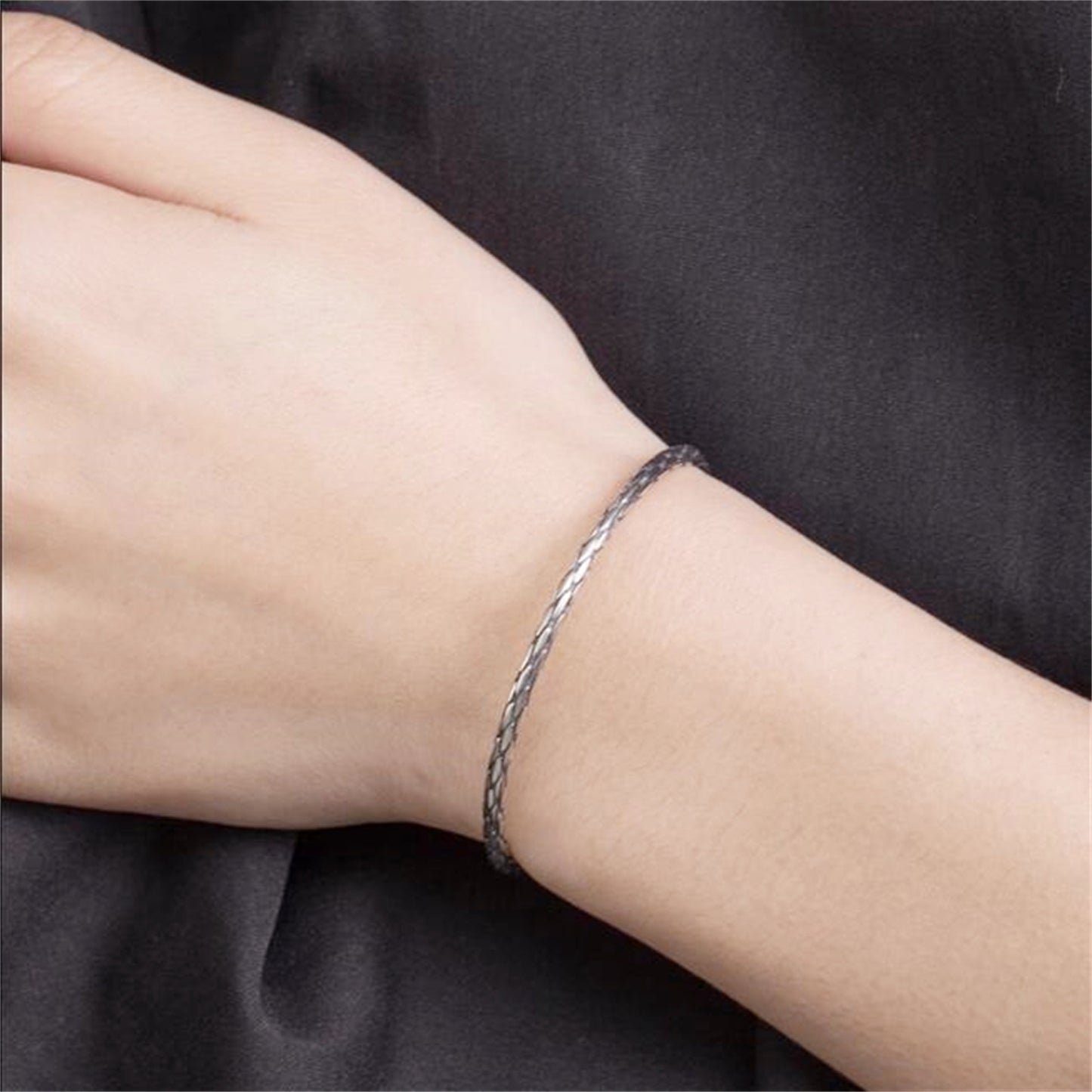 Sterling Silver Small Wrist Solid Snake Knot Cuff Bangle 15cm Band 5.1g