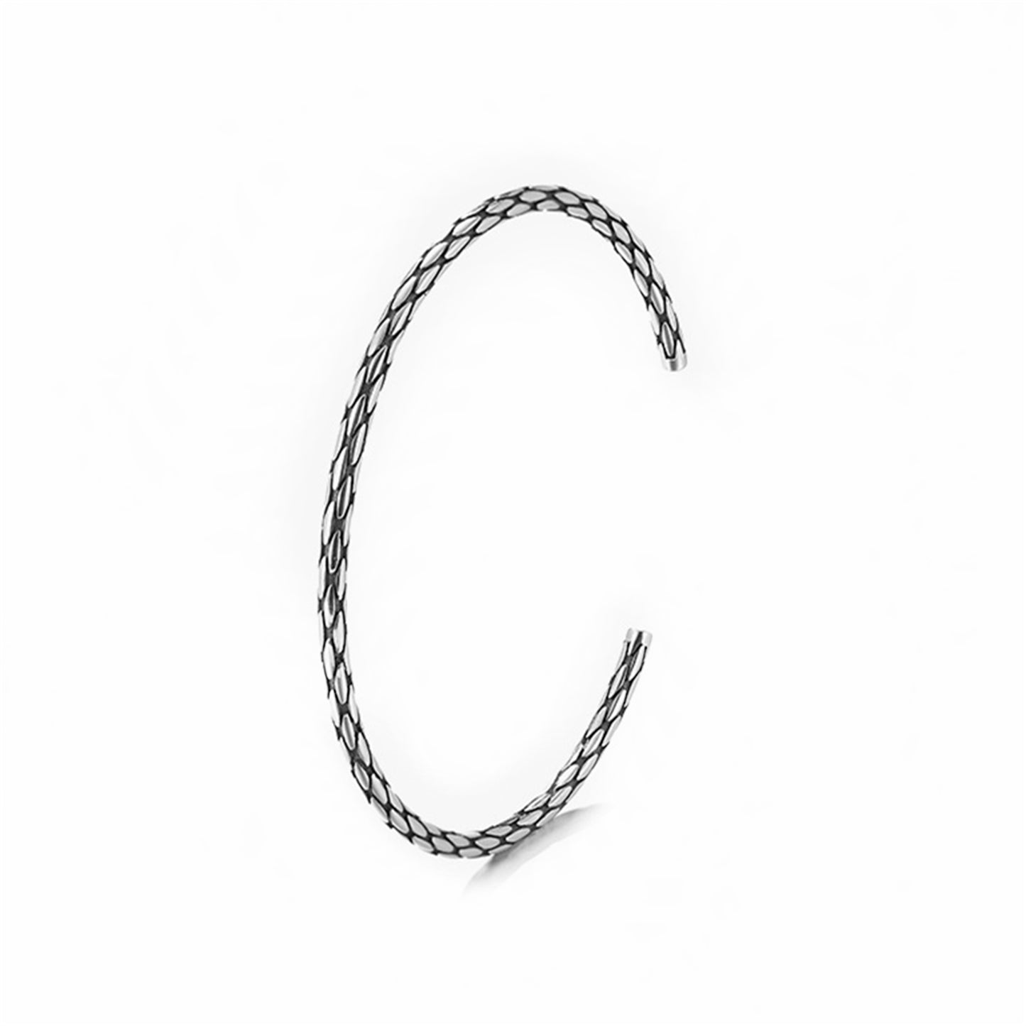 Sterling Silver Small Wrist Solid Snake Knot Cuff Bangle 15cm Band 5.1g