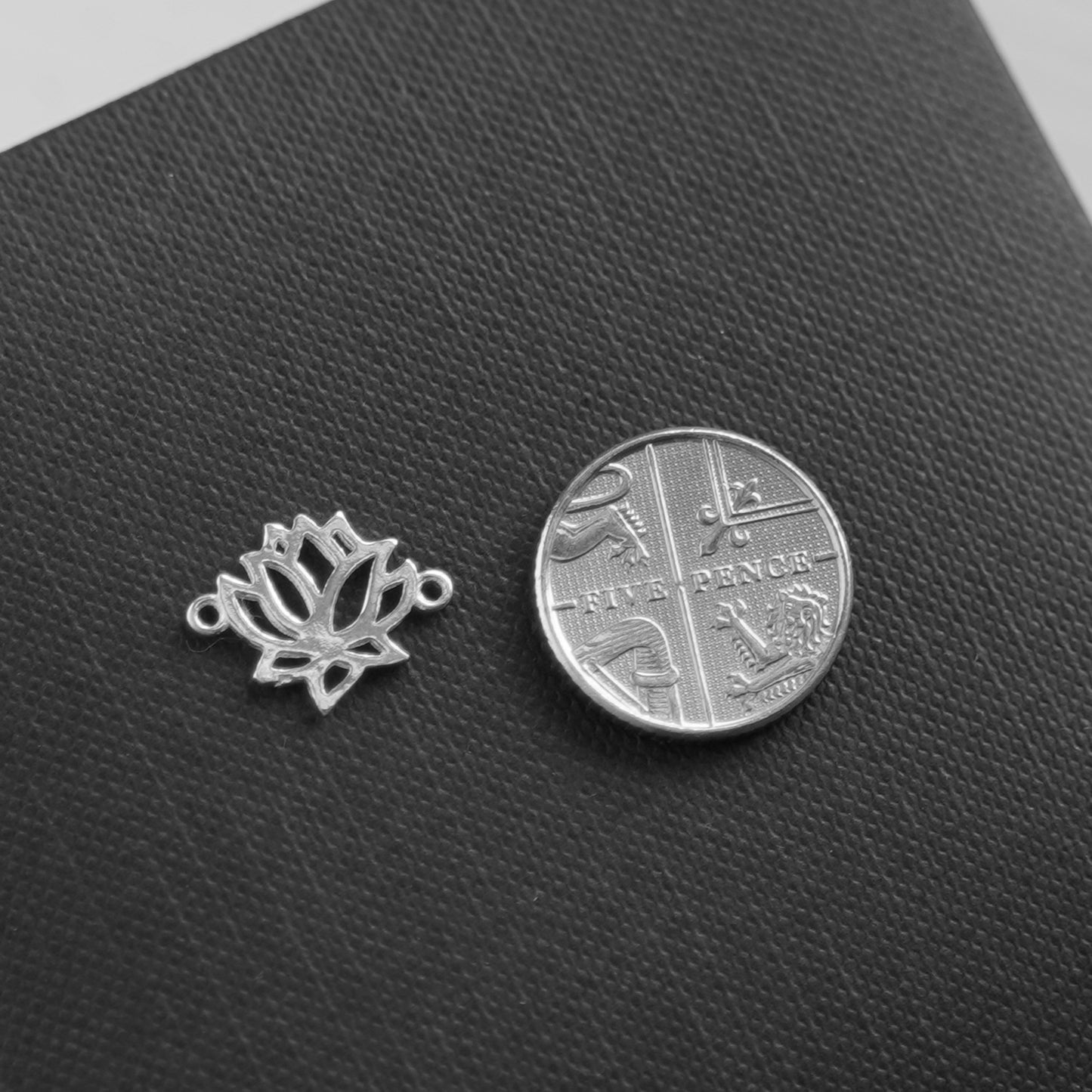 Sterling Silver Lotus Flower Yoga Zen Namaste Jewellery Connector Pendant Charm - sugarkittenlondon