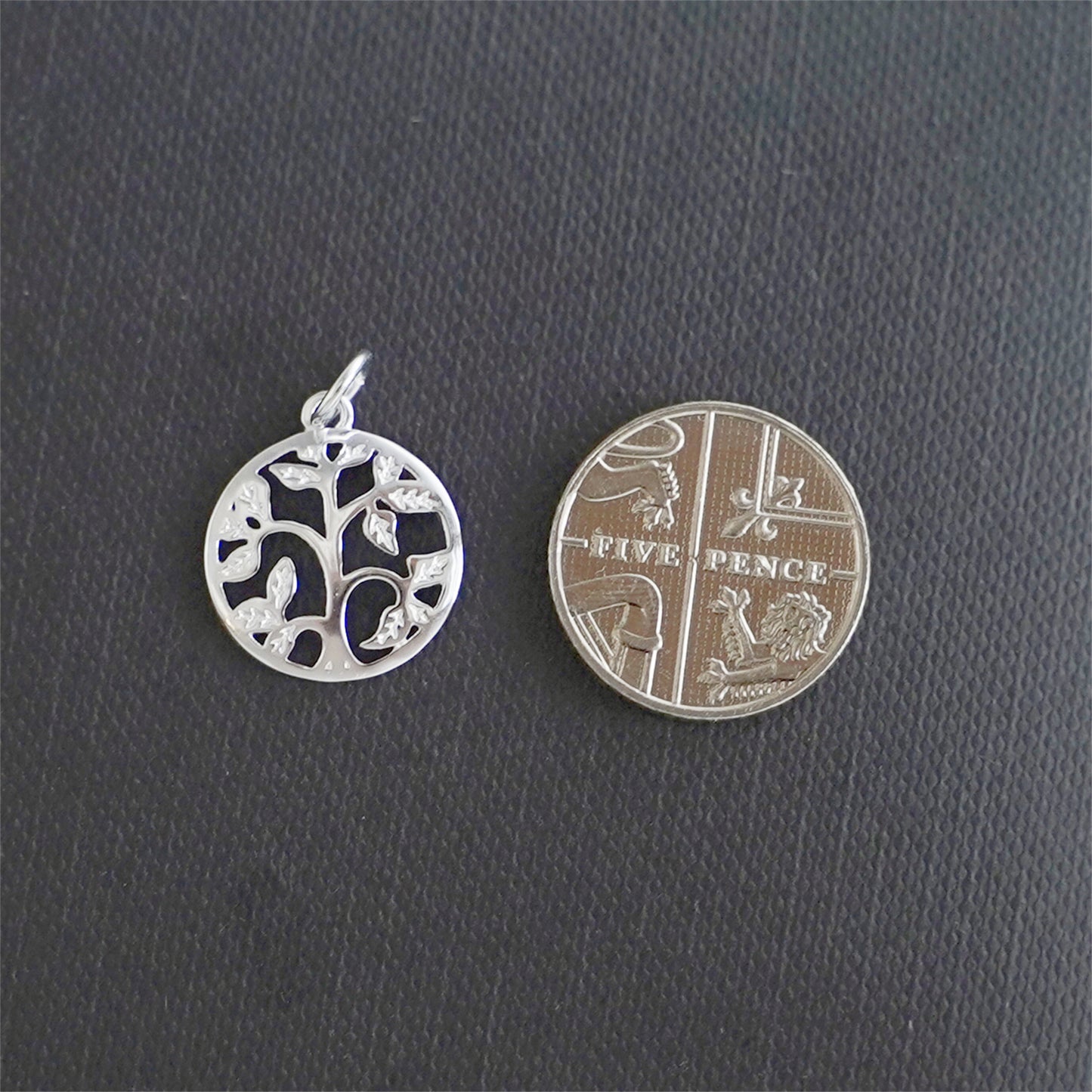 Sterling Silver Dome Circle Disc Tree of Life Family Tree Necklace 2 Tones - sugarkittenlondon