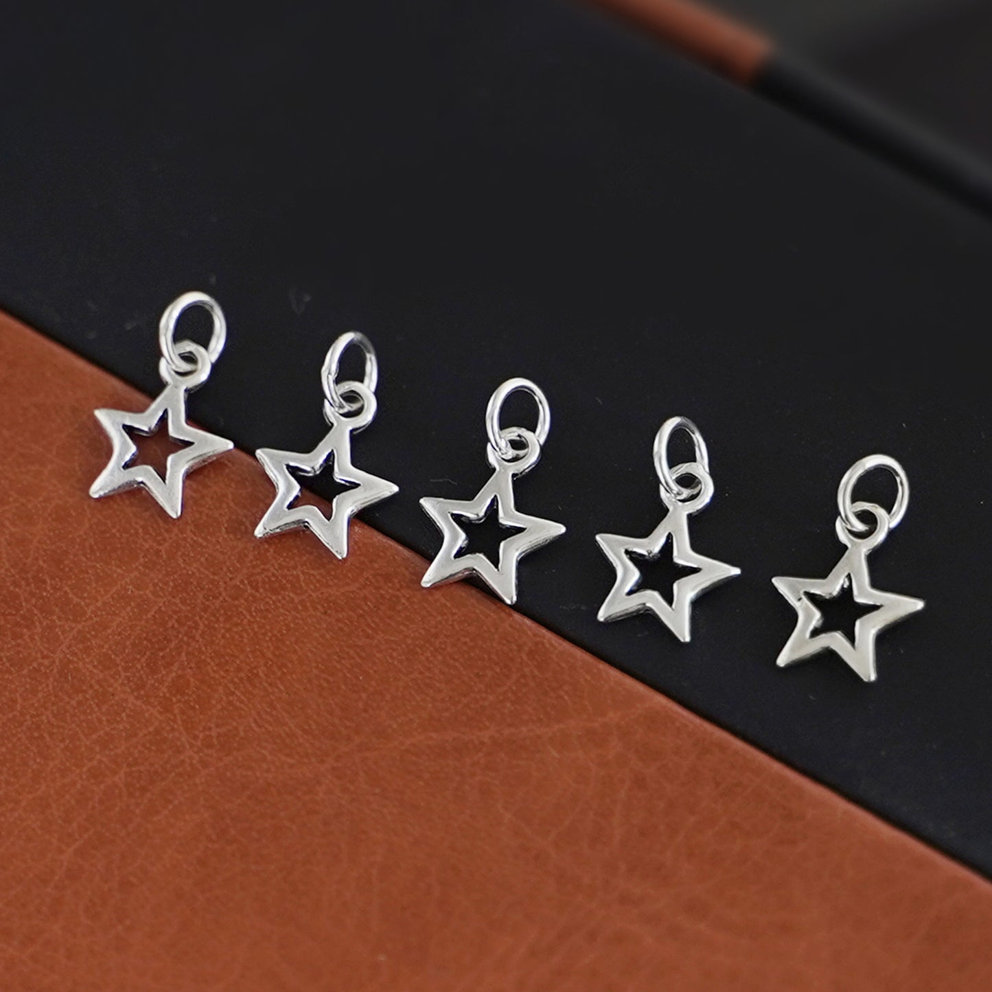 925 silver hallmark Hollow star for necklace, earrings & bracelets - sugarkittenlondon