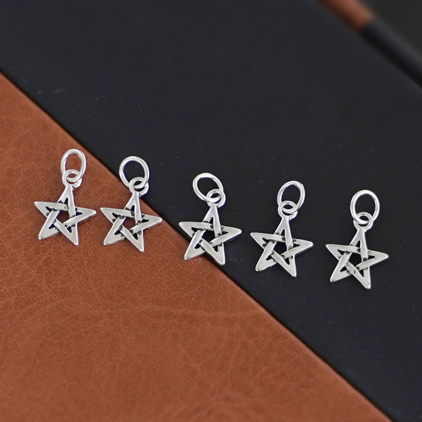 Sterling Silver Hollow Lucky Bright Star Necklace Bracelet Pendant Charm II - sugarkittenlondon